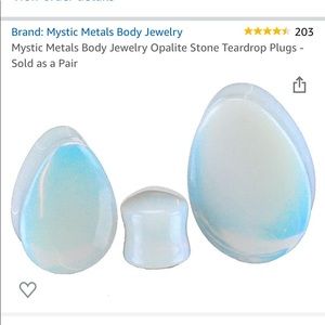 💙11mm Teardrop Opalite Plugs NWOT💙